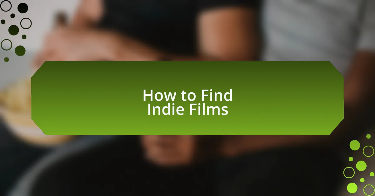 How to Find Indie Films