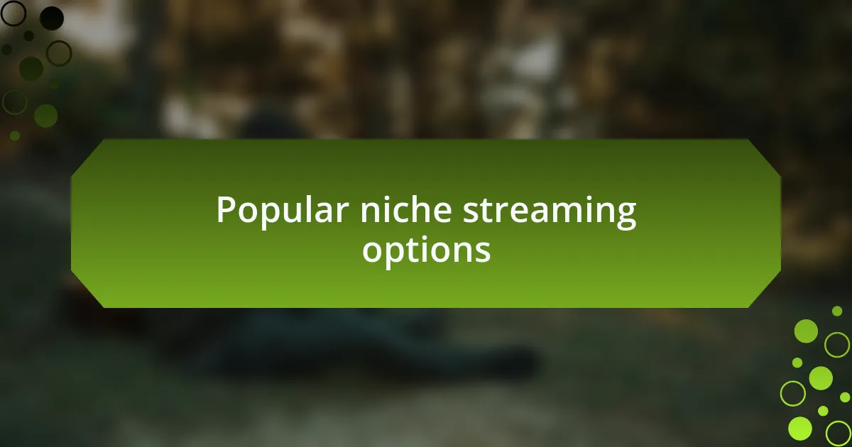 Popular niche streaming options